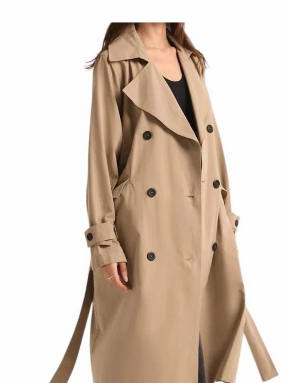 Z Supply Tan Trench Coat with Epaulet Detail